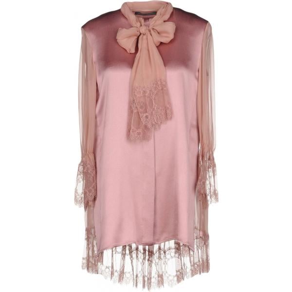 Camicia con fiocco a maniche lunghe in raso tinta unita Alberta Ferretti tinta unita