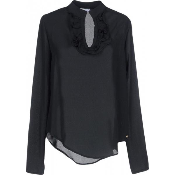 Blusa senza tasche con ruches collo a v a maniche lunghe in viscosa crêpe Doisè tinta unita
