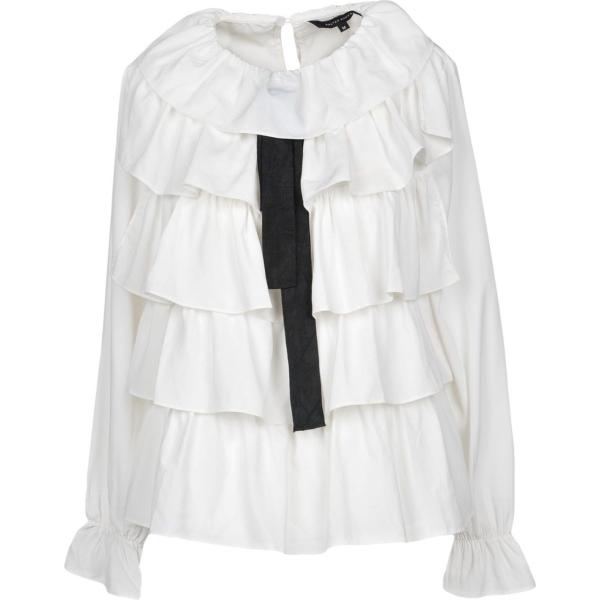 Blusa con fiocco e balze collo tondo a maniche lunghe senza tasche crêpe Walter Baker tinta unita