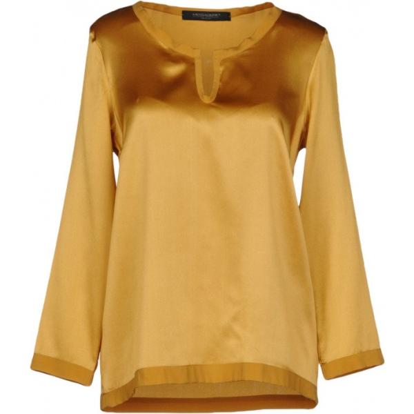 Blusa collo a v a maniche lunghe in raso tinta unita Messagerie tinta unita