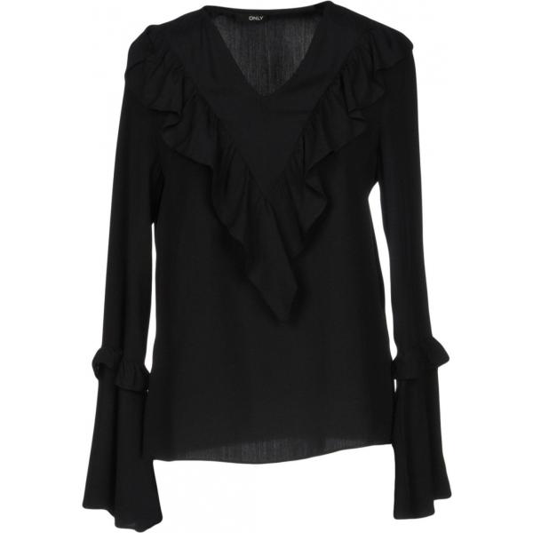Blusa senza tasche con ruches collo a v a maniche lunghe tinta unita Only tinta unita