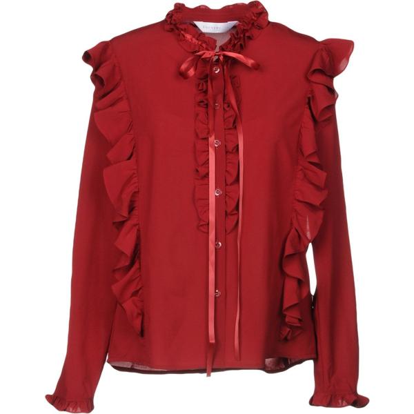 Camicia con fiocco senza tasche con ruches a maniche lunghe tinta unita Anonyme Designers tinta unita