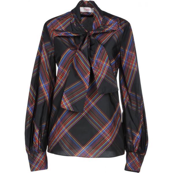 Blusa con fiocco fantasia a maniche lunghe Jucca scozzese