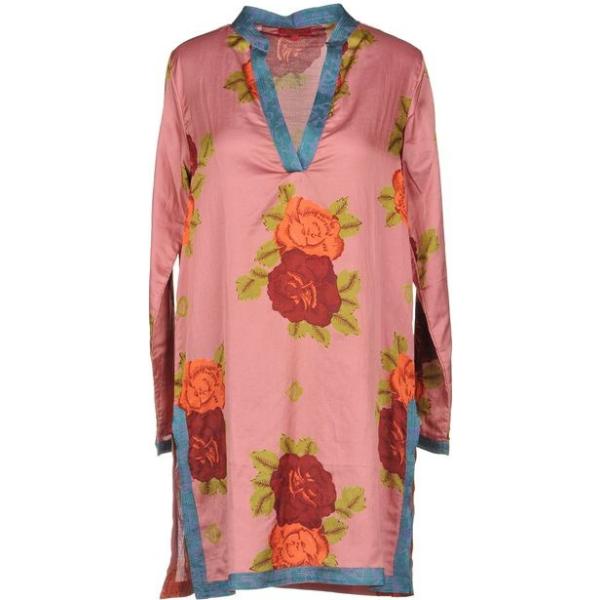 Caftano spacchetti laterali fantasia floreale collo coreana a maniche lunghe in raso Lisa Corti a fiori