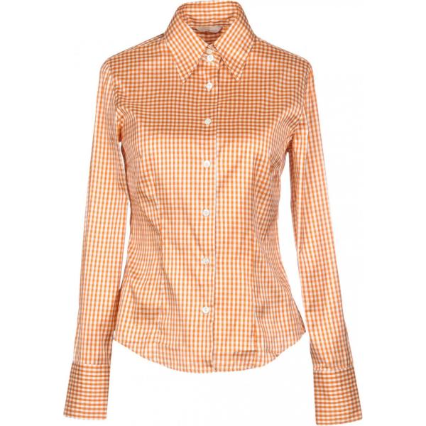 Camicia a quadri collo classico a maniche lunghe in seta con bottoni Caliban a quadri