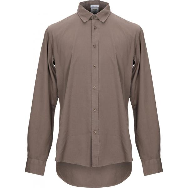 Camicia senza tasche stile militare con ricamo collo classico a maniche lunghe in cotone tinta unita Aeronautica Militare tinta unita
