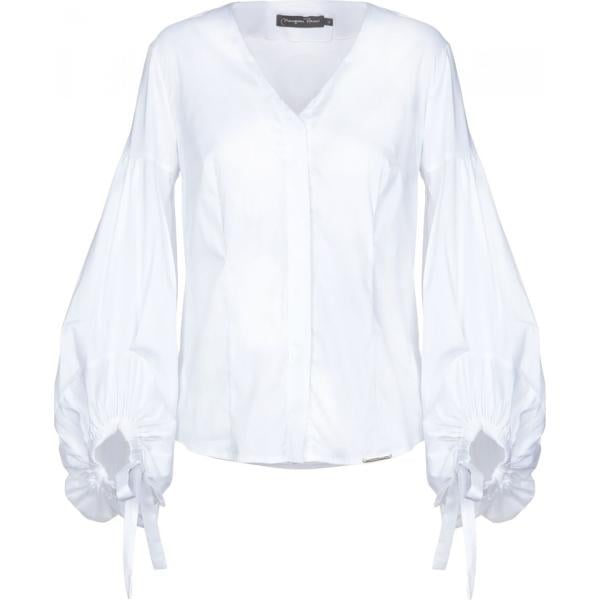 Camicia senza tasche collo a v a maniche lunghe con laccetti tinta unita Mariagrazia Panizzi tinta unita