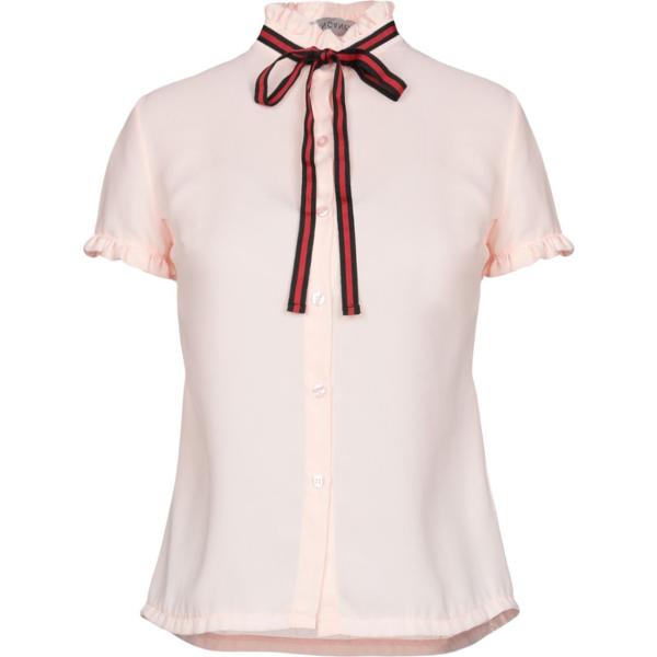 Camicia con fiocco a maniche corte crêpe Mangano tinta unita