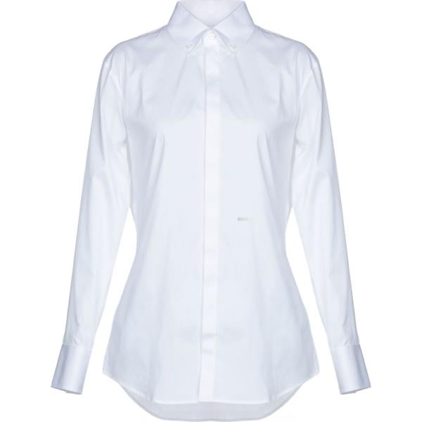 camicie Dsquared2 bianco tinta unita