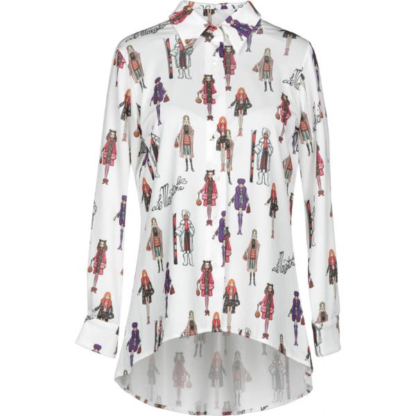 Camicia senza tasche fantasia multicolore collo classico a maniche lunghe in viscosa jersey Le Margottine multicolore