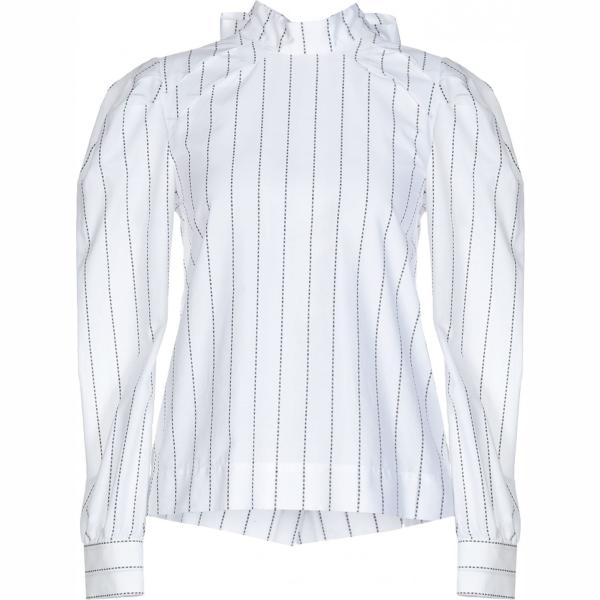 Camicia con fiocco senza tasche fantasia a maniche lunghe in cotone con bottoni Msgm