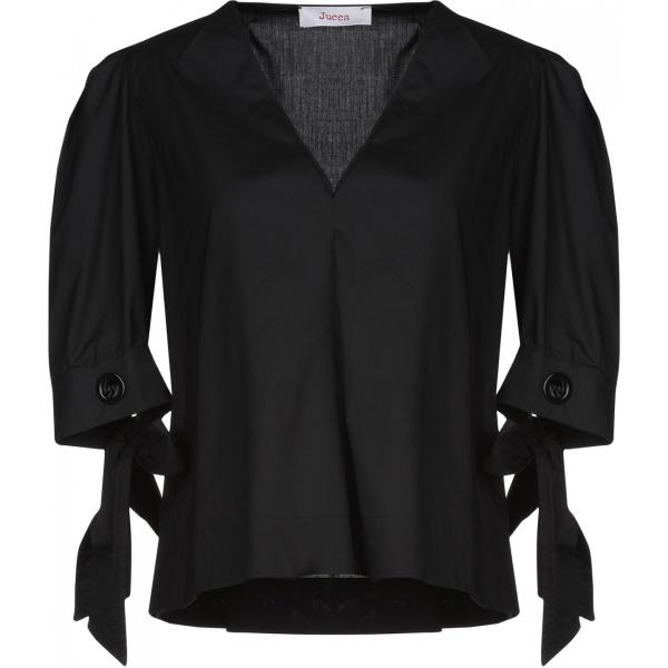 Blusa collo a v a maniche corte in cotone tinta unita Jucca tinta unita