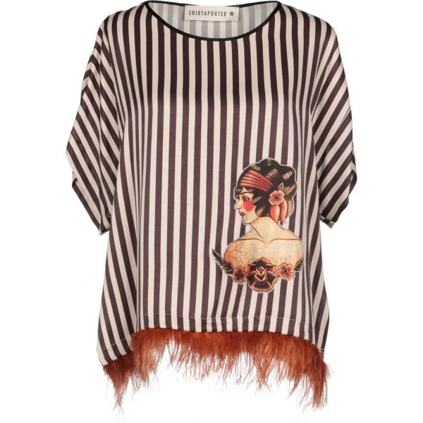 bluse Shirtaporter marrone a righe