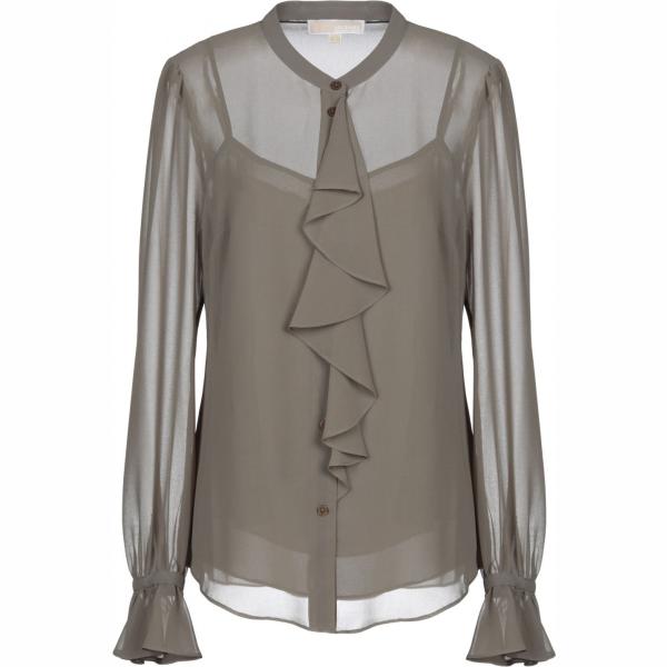 camicia Michael Michael Kors verde tinta unita
