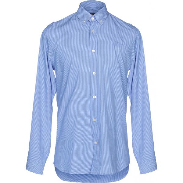 Camicia senza tasche a righe con ricamo a maniche lunghe in cotone con bottoni Galvanni a righe