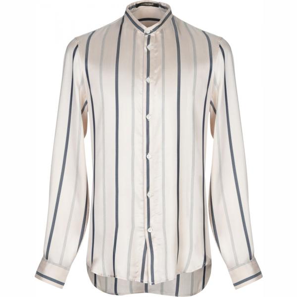 Camicia a righe collo coreana a maniche lunghe in seta con bottoni Roberto Cavalli a righe
