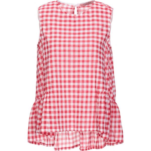 Top a pois collo tondo in cotone vestibilità ridotta rosa Rose A Pois a quadri