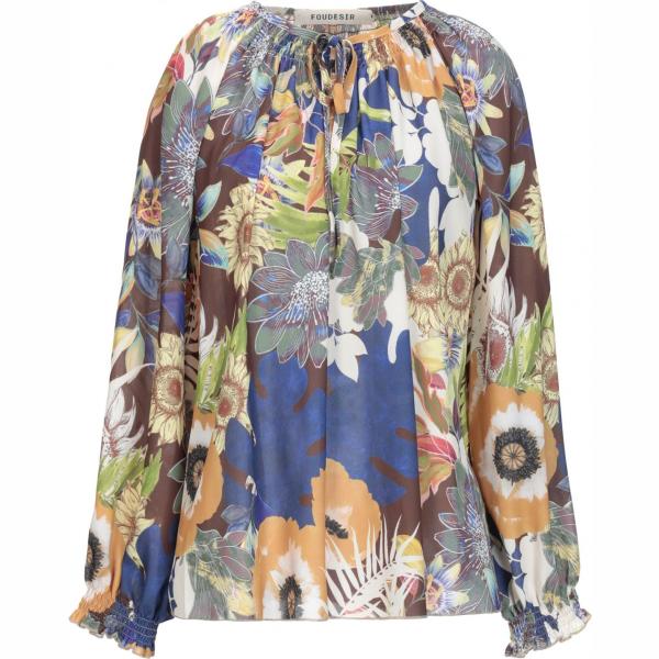bluse Foudesir blu a fiori