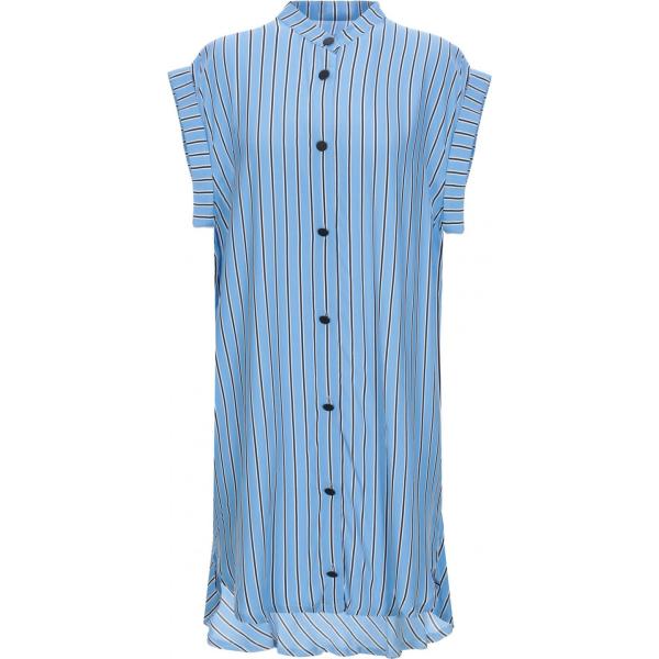 Camicia a righe collo coreana a maniche corte in viscosa con bottoni Libertine-Libertine a righe