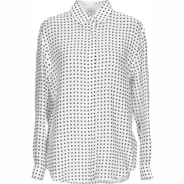 Camicia a pois collo classico a maniche lunghe in lino con bottoni Burberry a pois