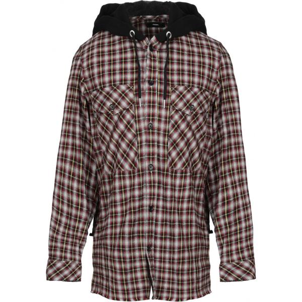 Camicia fantasia con cappuccio a maniche lunghe in flanella con bottoni multicolore Diesel multicolore
