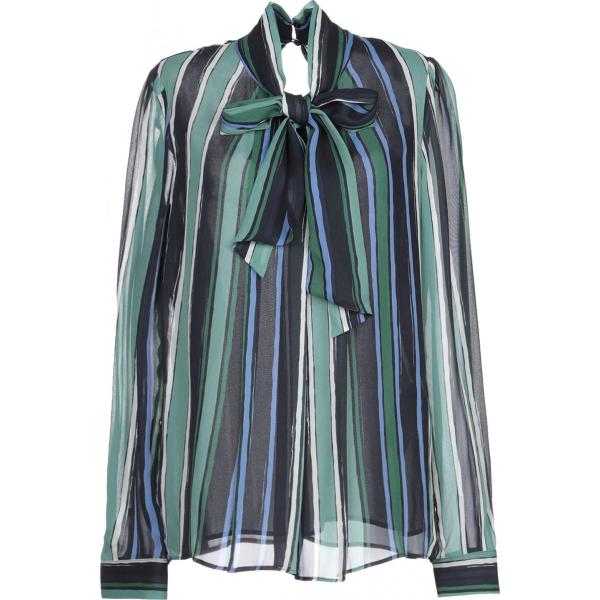 bluse Atos Lombardini verde a righe