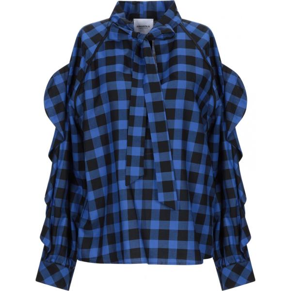 Blusa con fiocco senza tasche a quadri con ruches a maniche lunghe in cotone con polsini Annarita N Twenty 4H a quadri