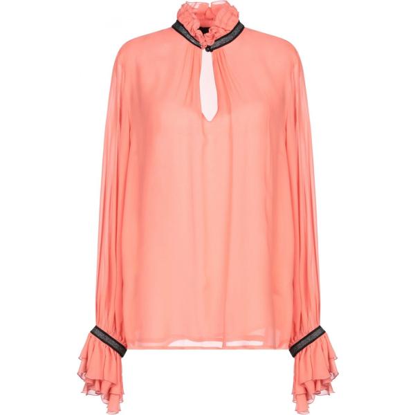 Blusa con arricciature effetto laminato collo alto a maniche lunghe interno foderato in viscosa senza tasche crêpe Atos Lombardini tinta unita