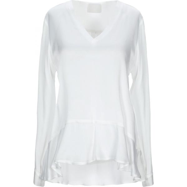 Blusa effetto acetato scollatura profonda a maniche lunghe in raso tinta unita Gotha tinta unita