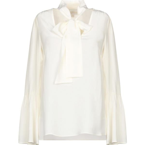 bluse Michael Michael Kors bianco tinta unita