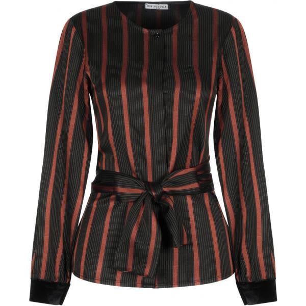 camicia Rue•8Isquit nero a righe