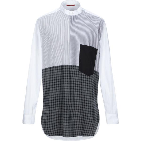 Camicia a righe collo coreana a maniche lunghe in cotone con bottoni Barena a righe