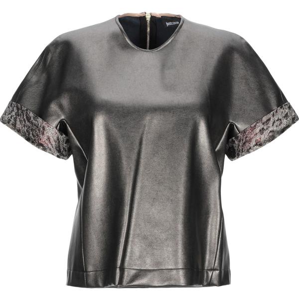 camicia a maniche corte Just Cavalli marrone tinta unita