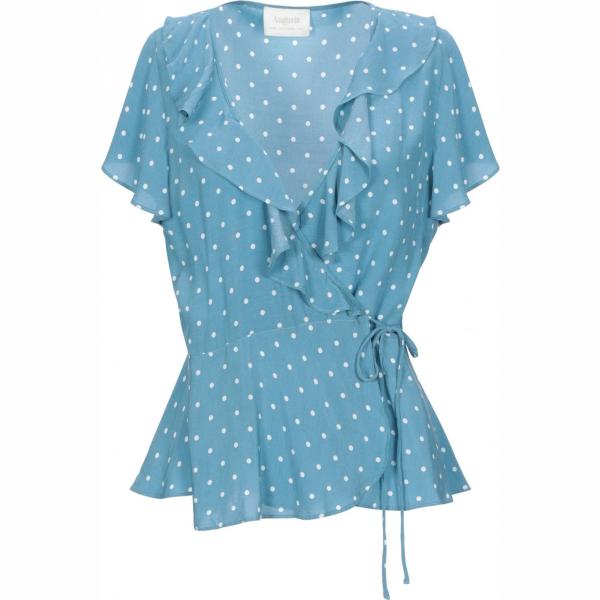 Blusa a pois scollatura profonda a maniche corte Auguste The Label a pois