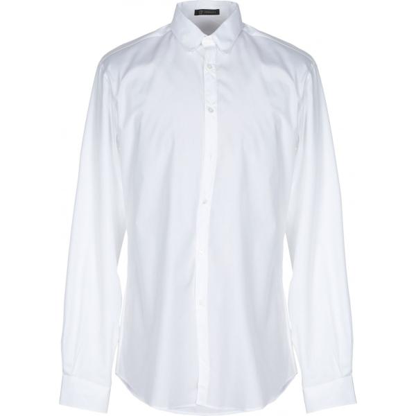 Camicia collo classico a maniche lunghe in cotone tinta unita Versace tinta unita