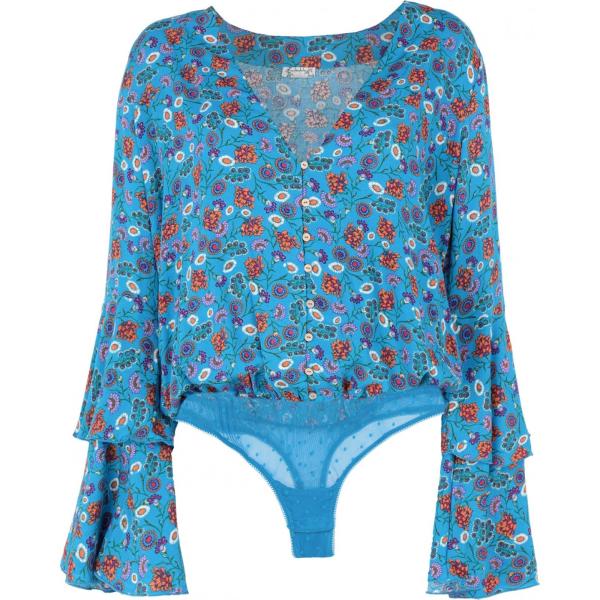 bluse Free People blu a fiori