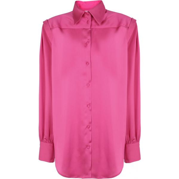 Camicia con arricciature collo classico a maniche lunghe senza tasche tinta unita Nineminutes tinta unita