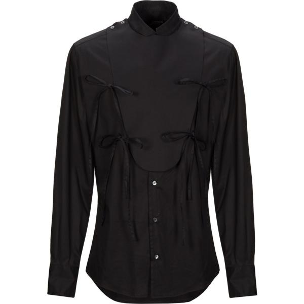 Camicia senza tasche collo coreana a maniche lunghe con laccetti tinta unita Tom Rebl tinta unita