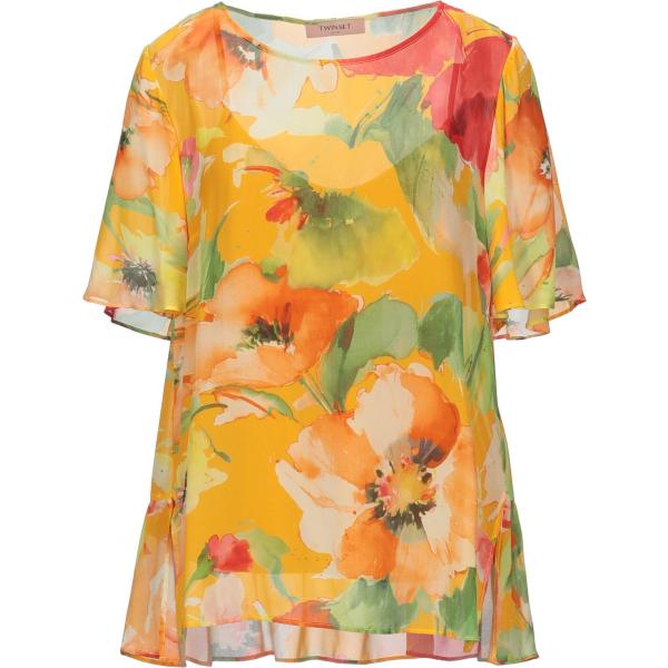 top Twinset arancione a fiori