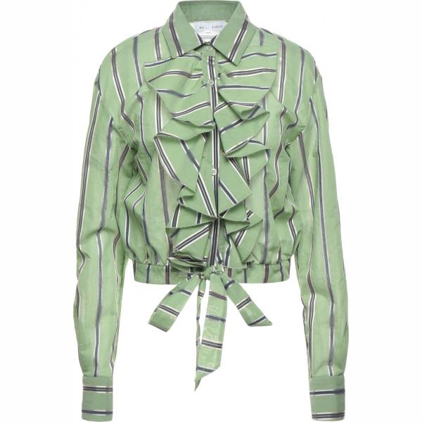 camicie Weili Zheng verde a righe