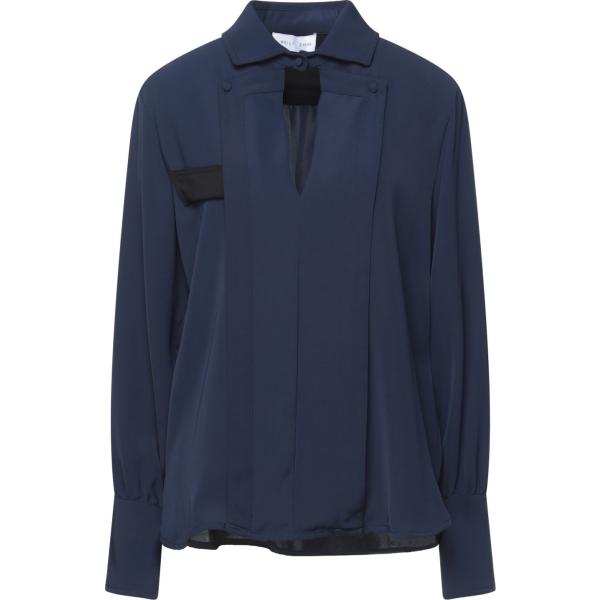 bluse Weili Zheng blu tinta unita