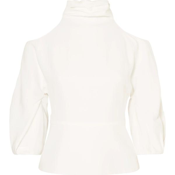 top Cushnie bianco tinta unita