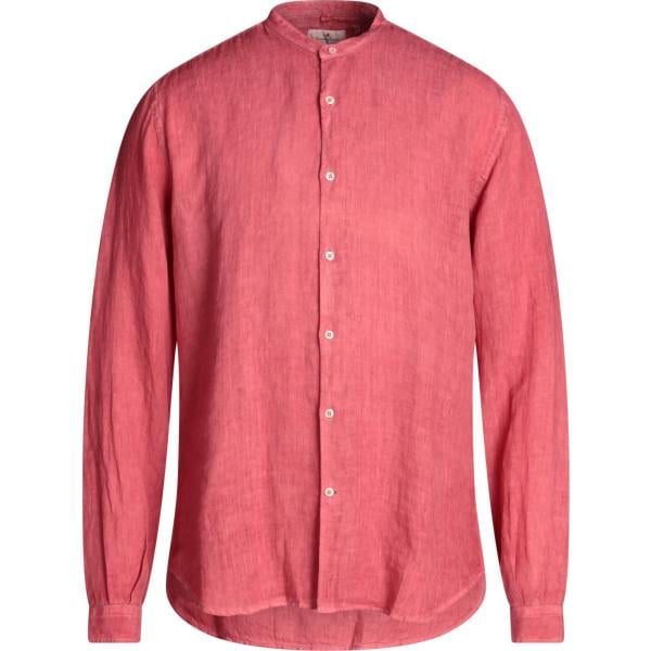 camicie Brooksfield rosso tinta unita