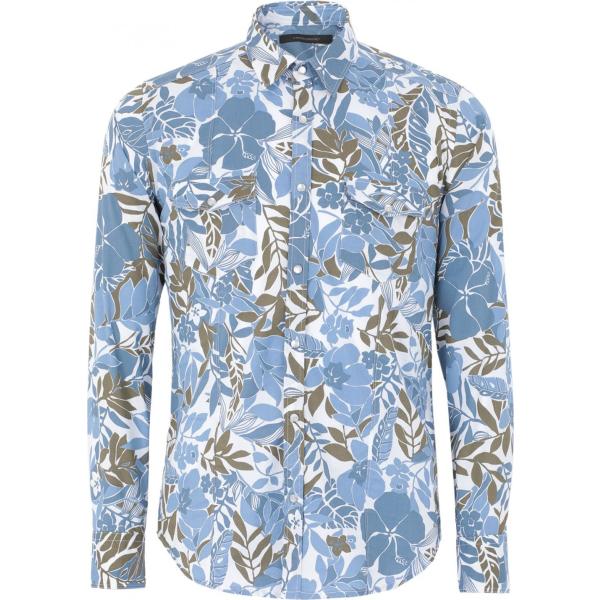 camicia Messagerie blu a fiori