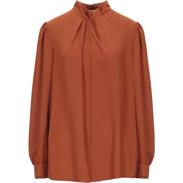bluse Biancoghiaccio marrone tinta unita