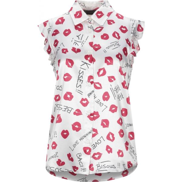 camicie Love Moschino bianco con stampe