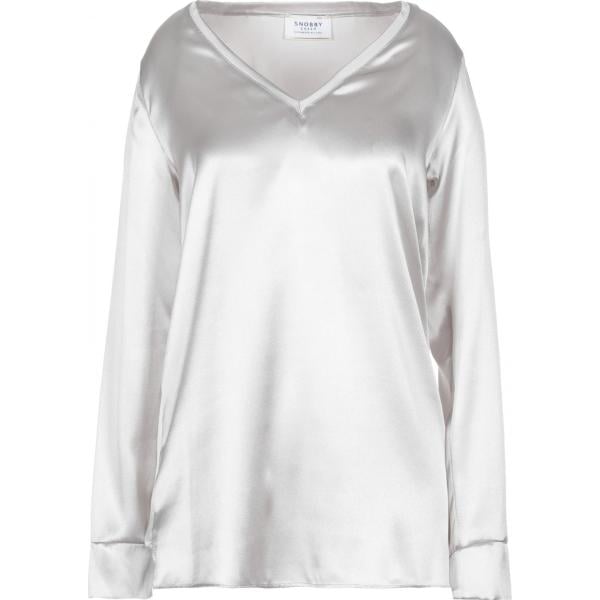 bluse Snobby Sheep grigio tinta unita