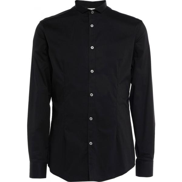 camicie Daniele Alessandrini Homme nero tinta unita
