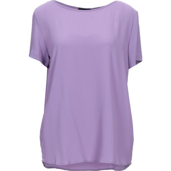 bluse Atos Lombardini viola tinta unita