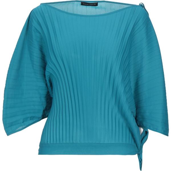 bluse Mariella Rosati blu tinta unita